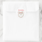 Rustig elegante waterverf Kerstmis Ronde Sticker (Tas)