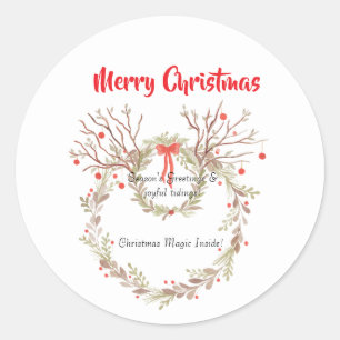 Rustig elegante waterverf Kerstmis Ronde Sticker