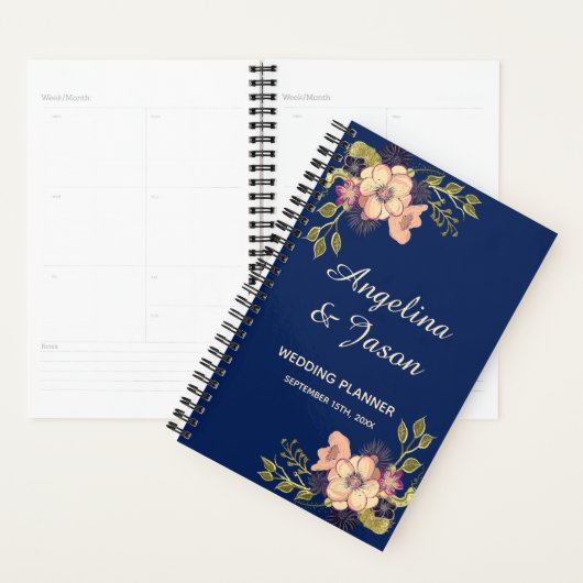 Rustig Elege Blauw Bruiloft Planner (Display)