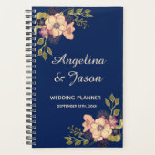 Rustig Elege Blauw Bruiloft Planner (Voorkant)