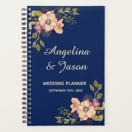 Rustig Elege Blauw Bruiloft Planner
