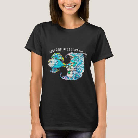 Rustig en ga karper Gevist T-shirt (Voorkant)
