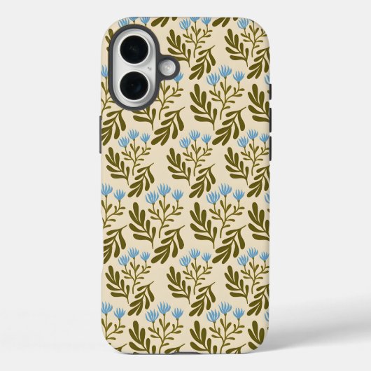 Rustig en Natuurlijk: Naadloos Blauw Bloemmotief Case-Mate iPhone Case (Achterkant)
