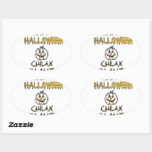 Rustig en ontspannen Happy Halloween Collectie Ovale Sticker (Vel)