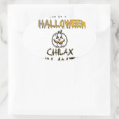 Rustig en ontspannen Happy Halloween Collectie Ovale Sticker (Tas)