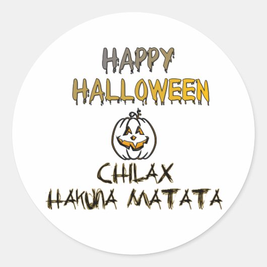 Rustig en ontspannen Happy Halloween Collectie Ronde Sticker (Voorkant)