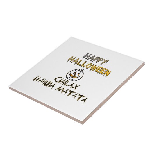 Rustig en ontspannen Happy Halloween Collectie Tegeltje (Zijkant)