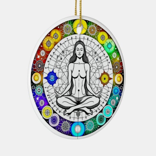 Rustig en serene vreedzame meditatie keramisch ornament (Rechts)