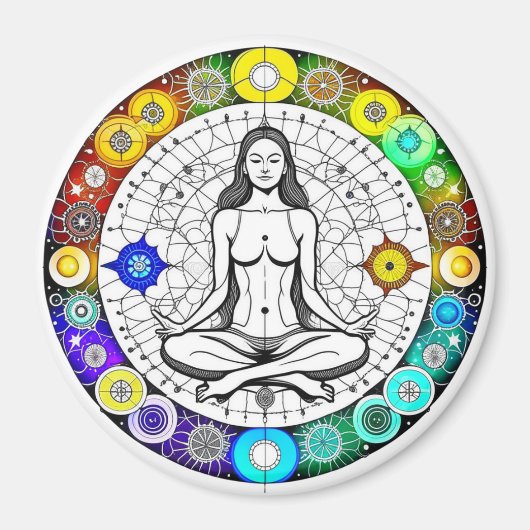 Rustig en serene vreedzame meditatie magneet (Voorkant)