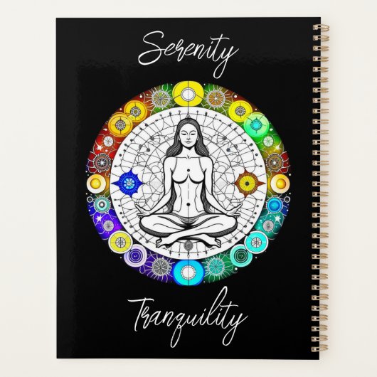 Rustig en serene vreedzame meditatie planner (Achterkant)
