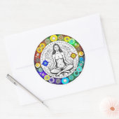 Rustig en serene vreedzame meditatie ronde sticker (Envelop)
