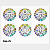Rustig en serene vreedzame meditatie ronde sticker (Vel)