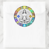 Rustig en serene vreedzame meditatie ronde sticker (Tas)