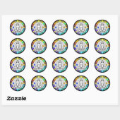 Rustig en serene vreedzame meditatie ronde sticker (Vel)