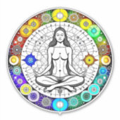 Rustig en serene vreedzame meditatie sticker (Voorkant)