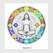Rustig en serene vreedzame meditatie sticker (Vel)