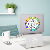 Rustig en serene vreedzame meditatie sticker (Laptop op bureau)