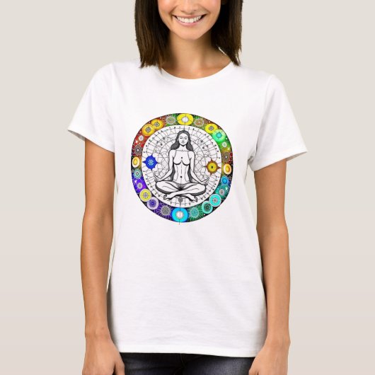 Rustig en serene vreedzame meditatie t-shirt (Voorkant)