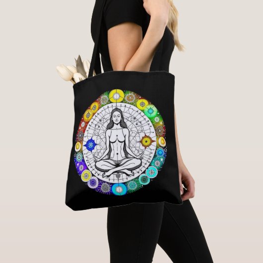 Rustig en serene vreedzame meditatie tote bag (Dichtbij)