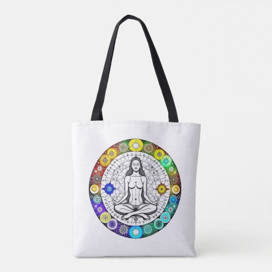 Rustig en serene vreedzame meditatie tote bag (Achterkant)