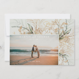 Rustig Eucalyptus Groen Winderig Zee Glas Foto Save The Date