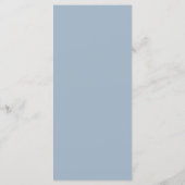 Rustig Eucalyptus Loof Blauw Bruiloft Menu (Achterkant)