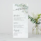 Rustig Eucalyptus Loofwerk Groen Huwelijk Menu (Staand voorkant)