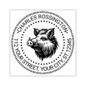Rustig everzwijnenhoofd Naam Retouradres #1N Rubberstempel (Afrduk)