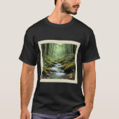 Rustig Forest Stream T-shirt ontwerp (Voorkant)
