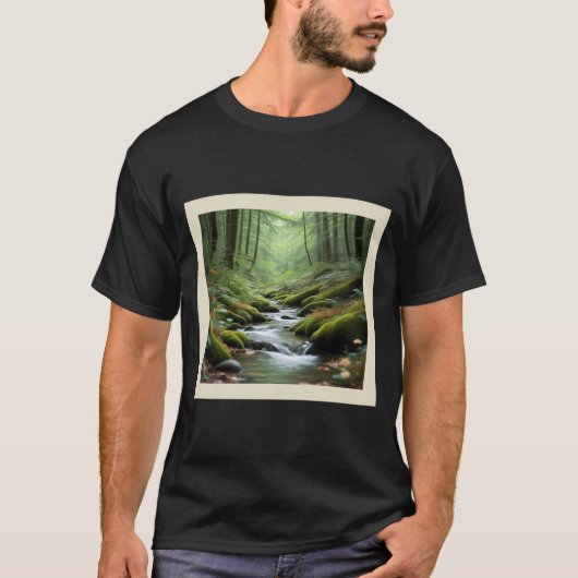 Rustig Forest Stream T-shirt ontwerp (Voorkant)