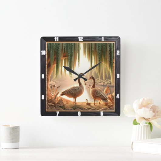 Rustig ganzenbos vierkante klok (Huis)