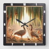 Rustig ganzenbos vierkante klok (Voorkant)