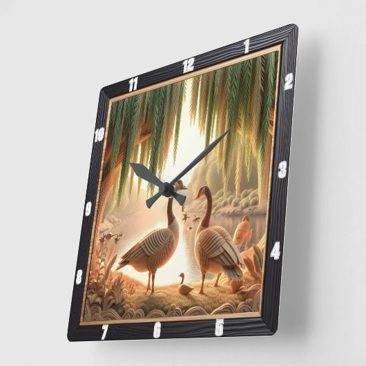 Rustig ganzenbos vierkante klok (Hoek)