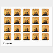 Rustig Gehekst Huis Fijne Halloween Vierkante Sticker (Vel)