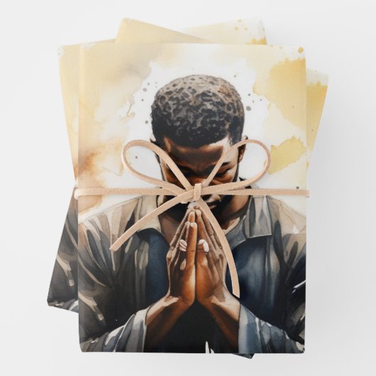 Rustig geloof: de biddende toewijding van een zwar inpakpapier vel (In situ)