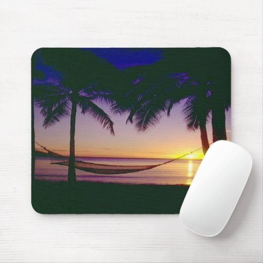 Rustig, geniet van de zonsondergang in deze hammoc muismat (Met muis)