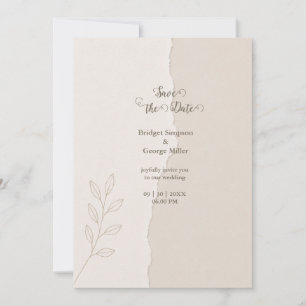 Rustig Gescheurd Papier Minimale Trouw Botanicals Kaart