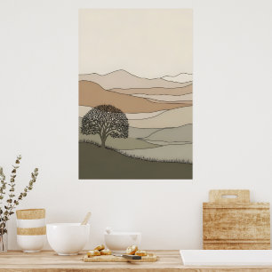 Rustig gestructureerd landschap poster