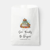 Rustig Gezegende Thanksgiving Zonnebloem Pompoen G Bedankzakje (Voorkant)