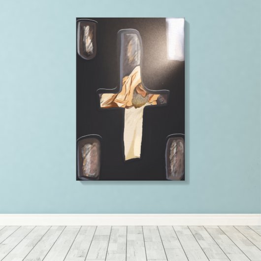 Rustig gezien ~ Kruisvormig Venster, Wedden Emmanu Canvas Afdruk (Insitu (Houten vloer))