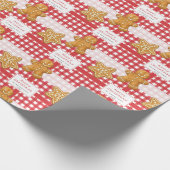 Rustig Gingham Rood Wit Kerstmis Cadeaupapier (Hoek)