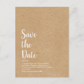 Rustig Gold Heart Script Save the Date Definition Aankondigingskaart (Voorkant)