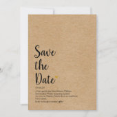 Rustig Gold Heart Script Save the Date Definition Kaart (Voorkant)