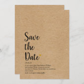 Rustig Gold Heart Script Save the Date Definition Kaart (Voorkant / Achterkant)