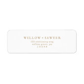 Rustig Gold Script Return-adreslabel Etiket (Voorkant)