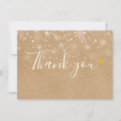 Rustig gouden hart script kerst bedankkaart (Voorkant)
