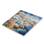 Rustig Grieks Gevist Dorp Griekenland Zee Waterver Tegeltje (Zijkant)