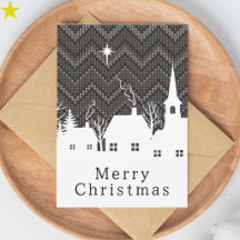 Rustig Grijs Chevron Brei Kerstmis Dorp