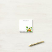 Rustig grijs geruit & Pompoen Thanksgiving Herfst  Post-it® Notes (Op bureau)