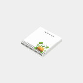 Rustig grijs geruit & Pompoen Thanksgiving Herfst  Post-it® Notes (Schuin)